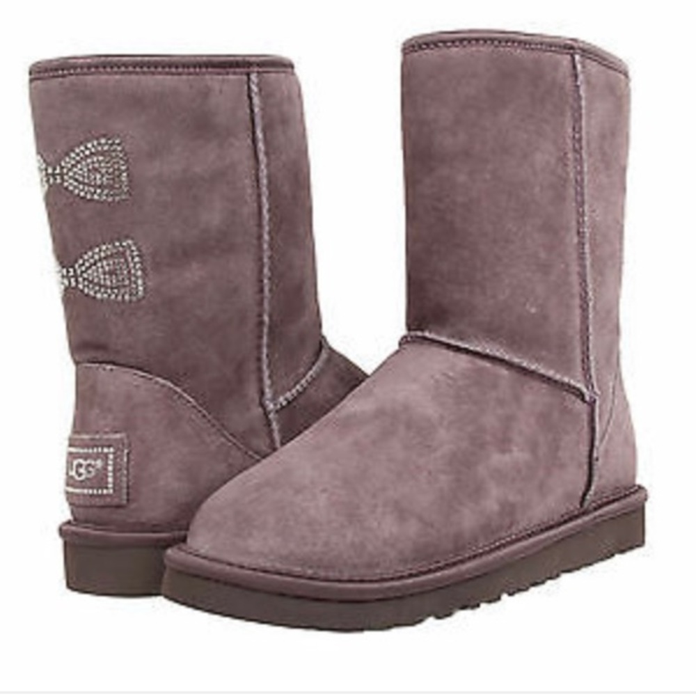 NWT UGG Crystal Bow Embellished Short Boots size 7